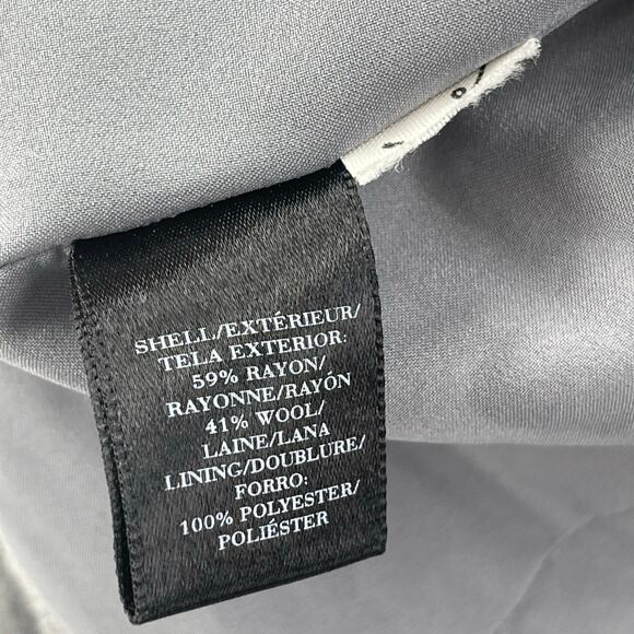 ANN TAYLOR Blazer Size Medium Wool Blend Gray Business Casual Office Work Career - Picture 11 of 13